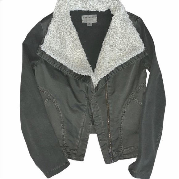 Anthropologie Jackets & Coats Army Green Moto Cotton Jacket